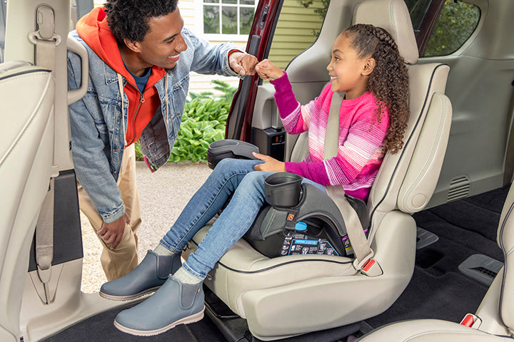 Booster seats help children fit adult seat belts
