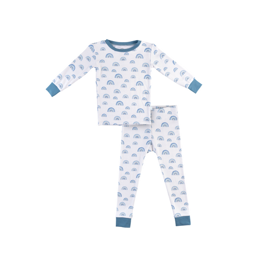 Toddler/Kids Bamboo Pajamas - Blue Rainbow