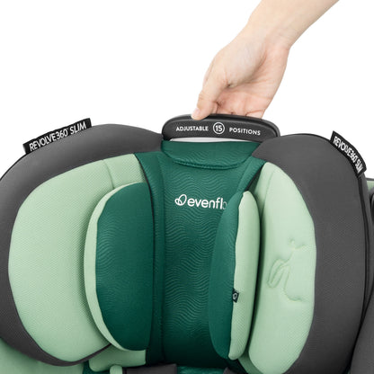 Revolve360 Slim 2-in-1 Rotational Car Seat with Green & Gentle Fabric