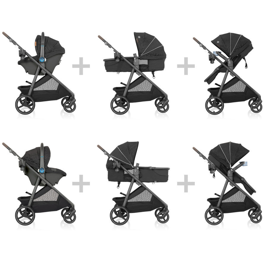 Evenflo Shyft Intuiti+ Travel System featuring Revolve180 LiteMax NXT with SensorySoothe