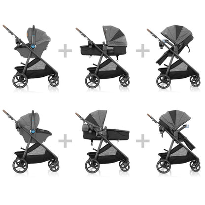 Evenflo Shyft Intuiti+ Travel System featuring Revolve180 LiteMax NXT with SensorySoothe