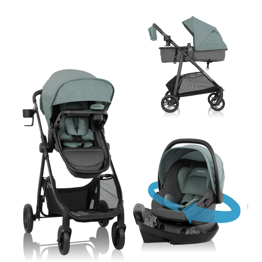 Evenflo Omni Ultra Travel System with Revolve180 LiteMax NXT Rotational Infant Car Seat