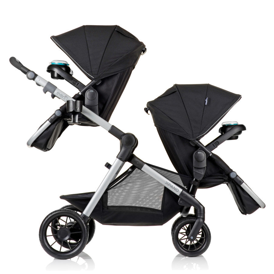 Stroller store with tray