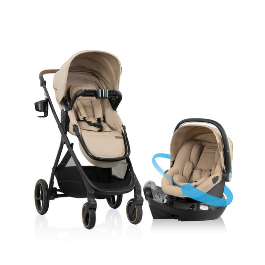 Shyft Intuiti+ Travel System featuring Revolve180 LiteMax NXT with SensorySoothe Green and Gentle