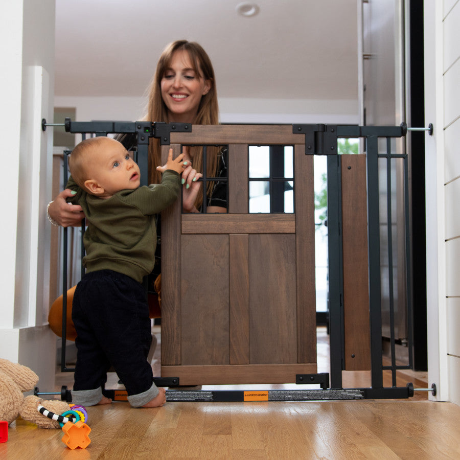 Baby gate on child's bedroom clearance door