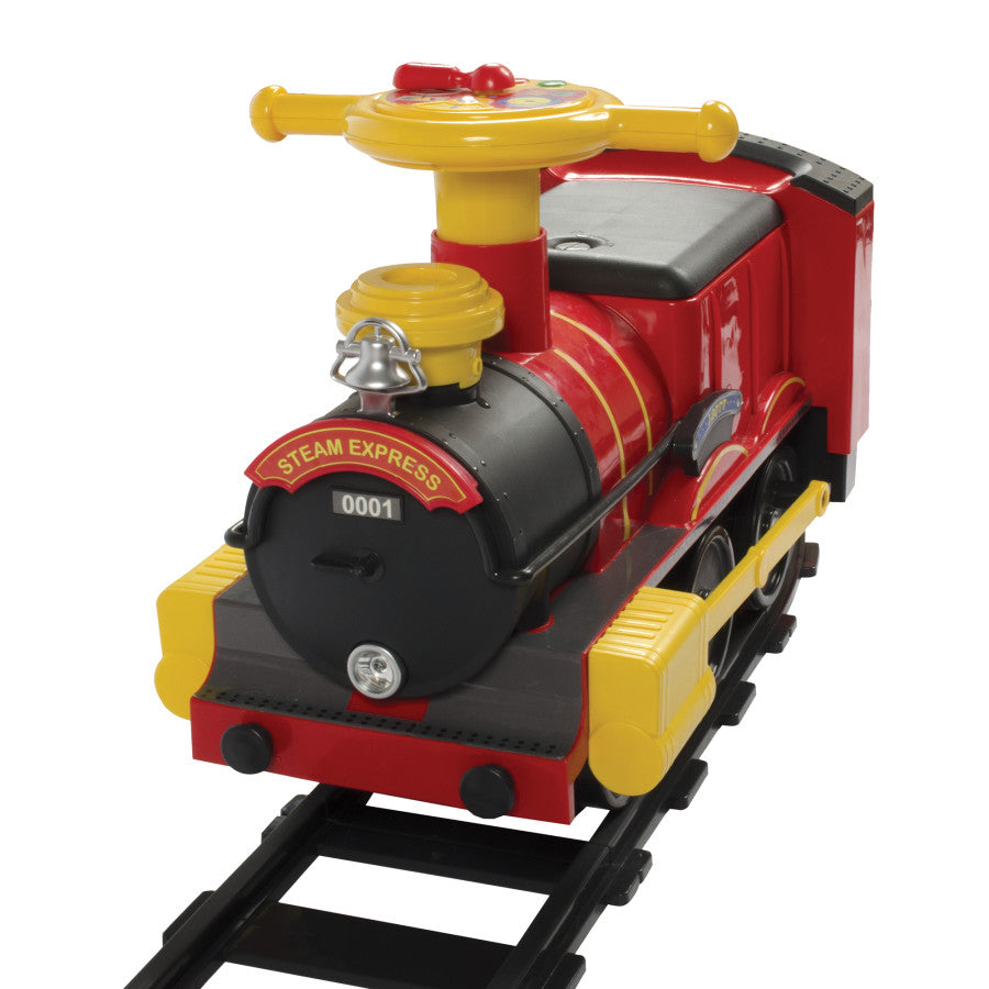 Toy steam train store with real steam