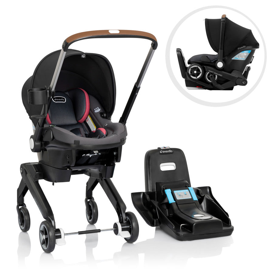 Black and pink car seat hot sale stroller combo